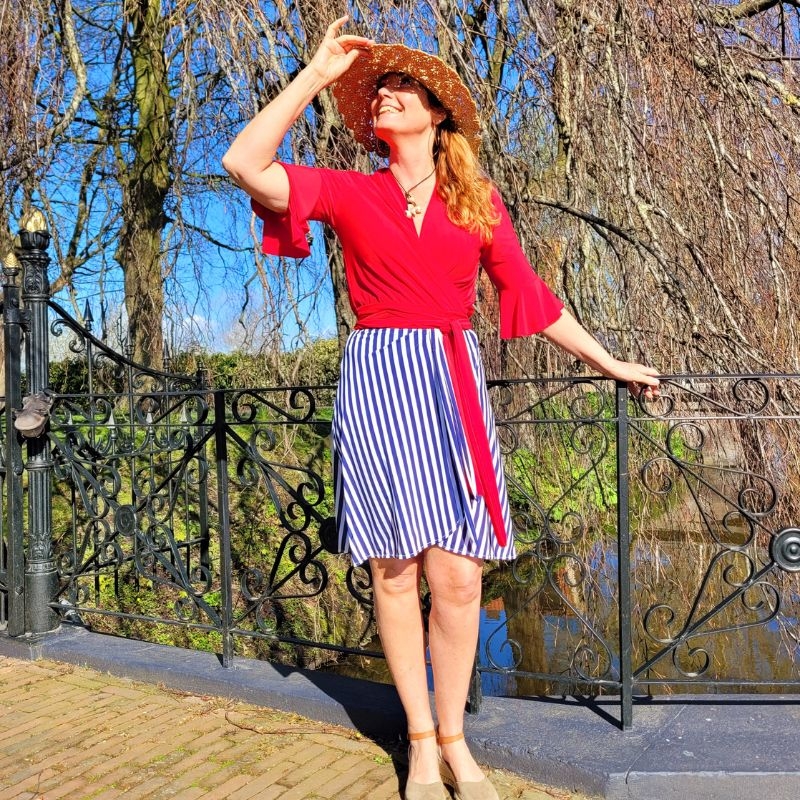 Wikkelrok kort klokmodel In 8 prints