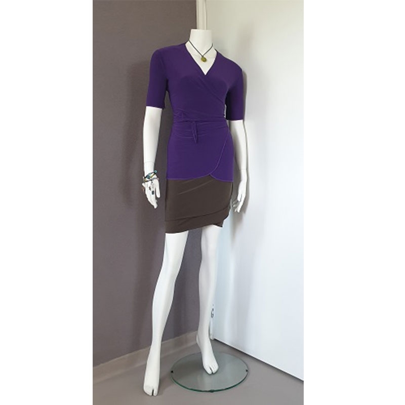 Wikkeltop met t-shirt mouw rood
