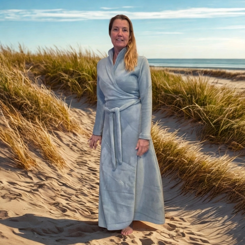 Maxi Wellnessjurk met opstaande kraag laatste stuks!